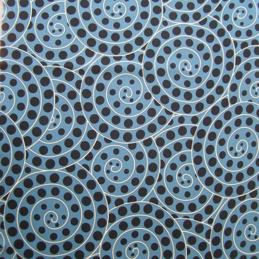 Ammonite Blue Silk Fabric