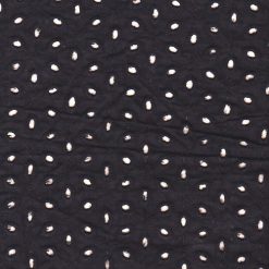 Black Embroidered Cotton Fabric for Chemo Hat