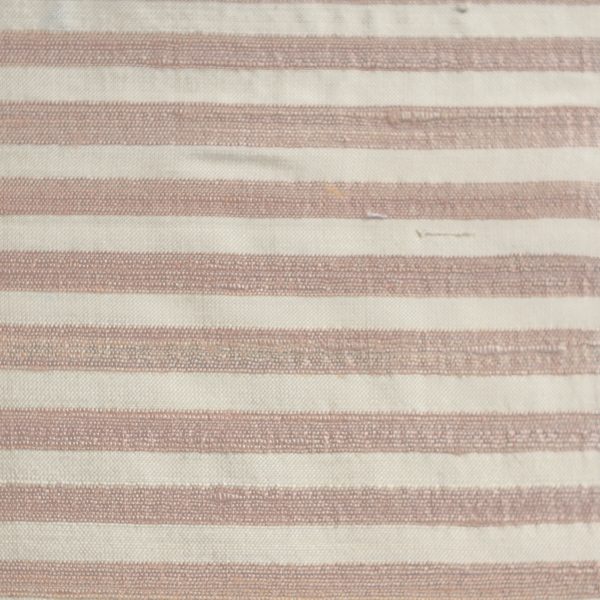 Silk dupion pink cream stripe fabric