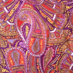 Purple Paisley Liberty Jersey fabric for Cancer Hat