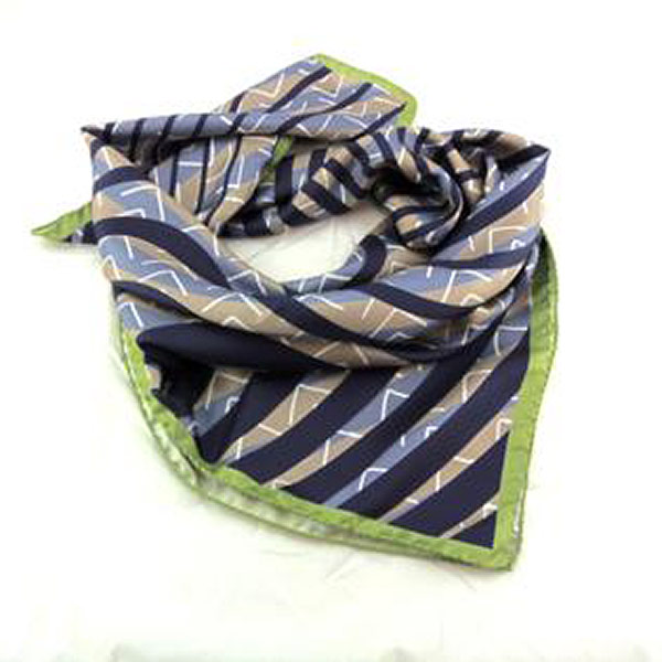 Navy Green Chevron Stripe scarf