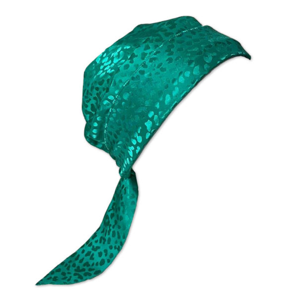 Green Jacquard Silk Fabric for Chemo Headscarf