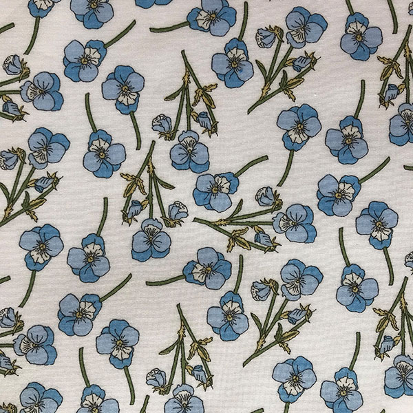 Ros Blue Liberty Tana Lawn Fabric