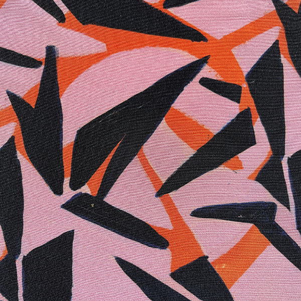 Painting Pink Orange Black Fabric for silk cancer headscarf