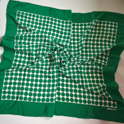 Sofia silk scarf green and white spot cancer hat