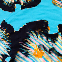 Aqua Flower Silk Fabric for cancer hat