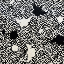 Black White Floral Silk Fabric for cancer hat