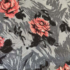 Grey Pink Floral Silk Fabric for cancer hat